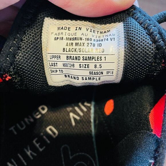 Unique Rare Air Max day 270 mens 8.5 US 42 solar red black Sample tags main image 10